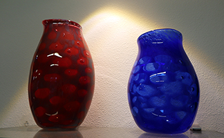Red and Blue Graal Vases